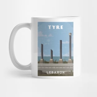 Tyre, Lebanon.Retro travel poster Mug